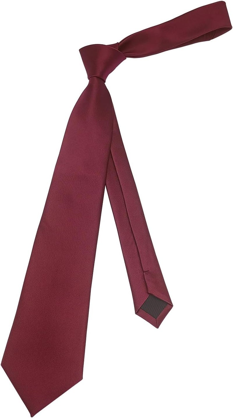 Murong Men's Ties Solid Color Pure Polyester Plain Fine Stripes Necktie Ties For Men - Image 3